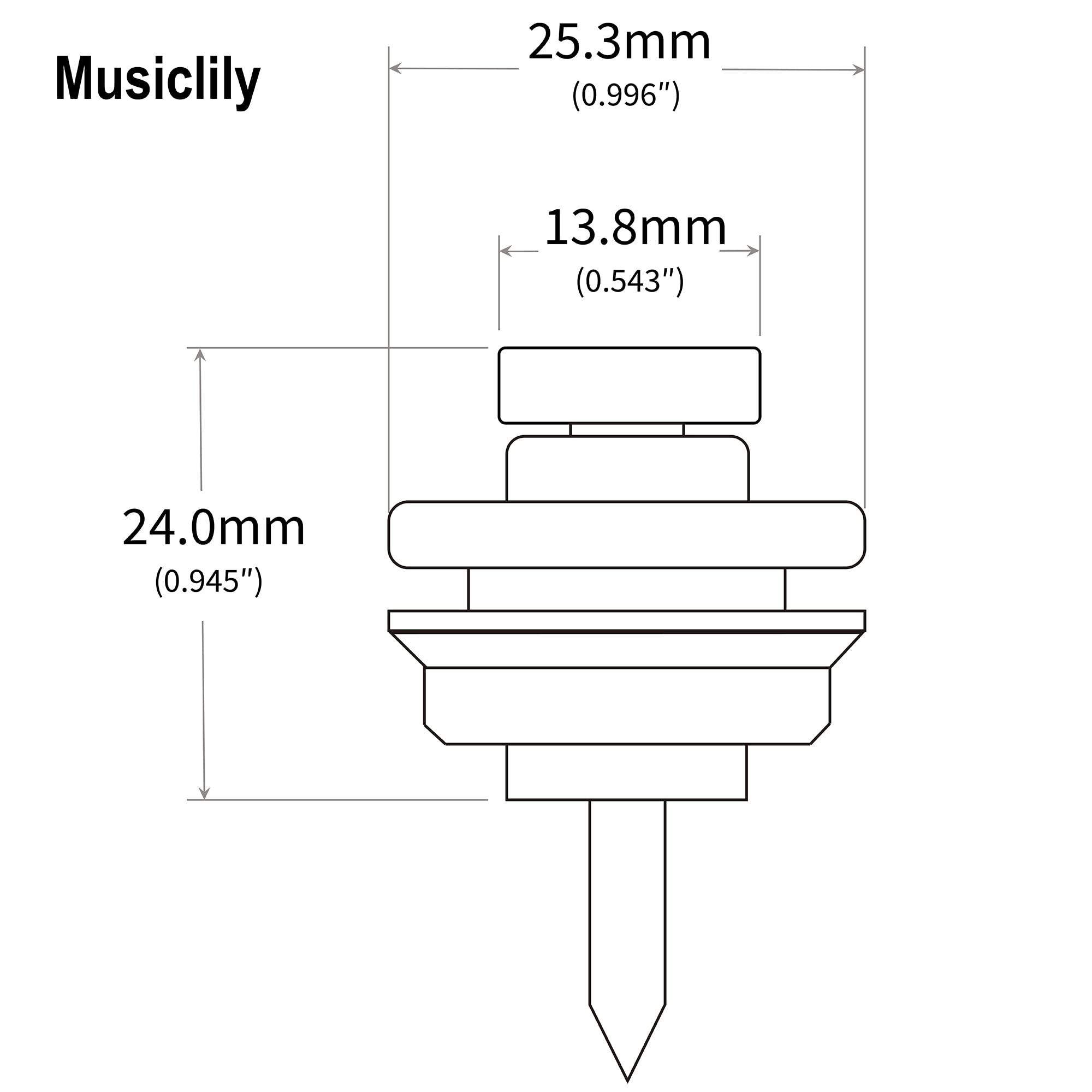 Musiclily Big Flated Head Guitar Bass Security Strap Locks Systems Buttons for Fender Strat Tele Electric Acoustic Guitar Bass P